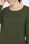 Zivame Cozy Ribbed 2 Top & 1 Bottom Loungewear Set - Leaf Clover — thumbnail 11